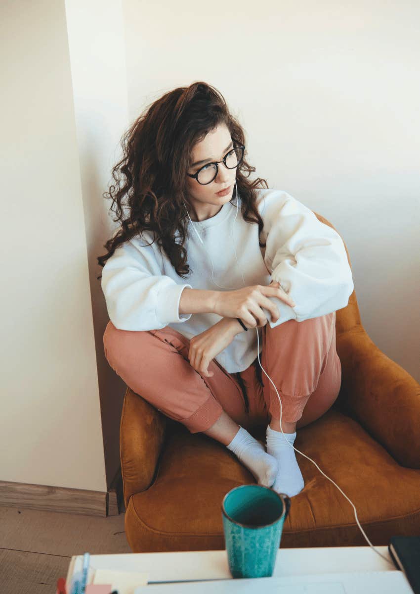 young woman feeling anxious about the future