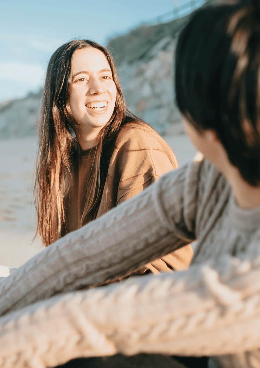 young woman radiating positive energy being immediately liked