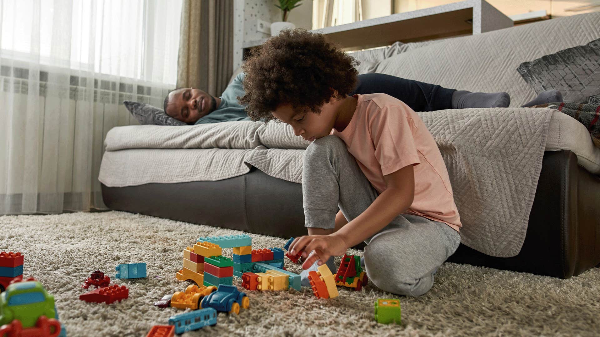 dad teaching child that alone time is healthy when it's balanced