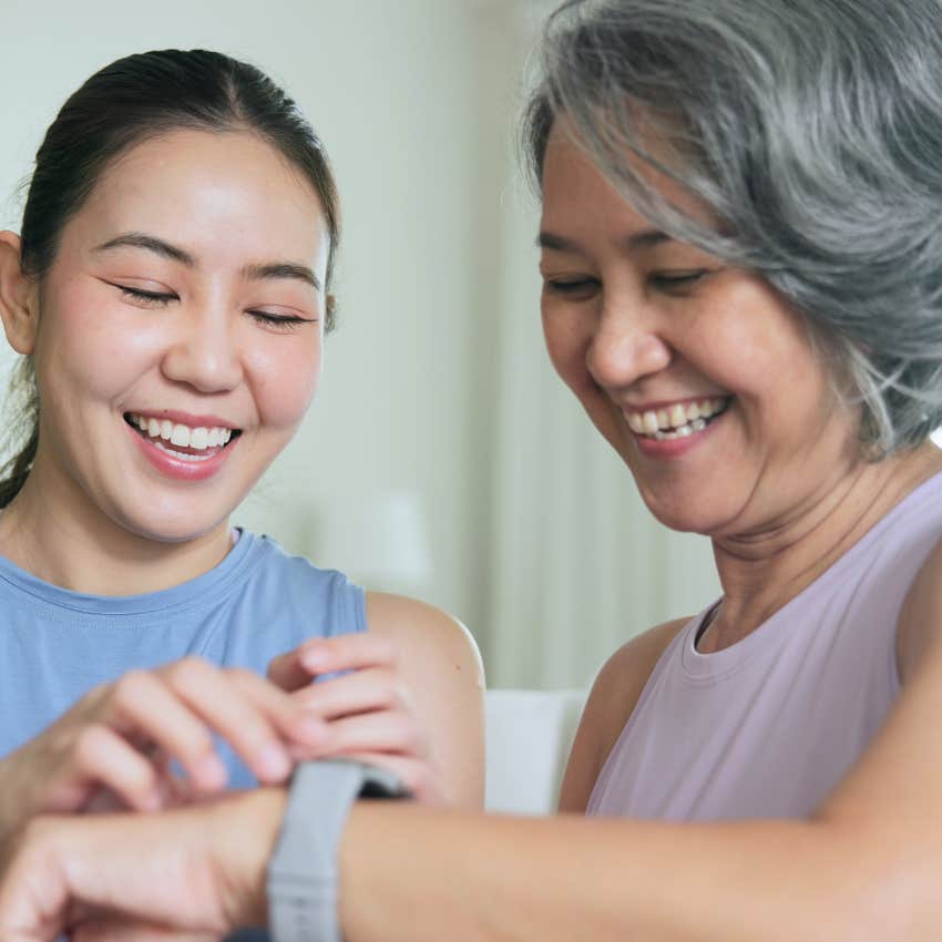 Young adult woman who saw healthy long-term relationships with her mother