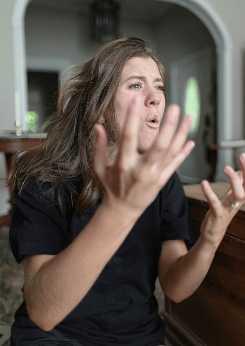 angry woman overreacting