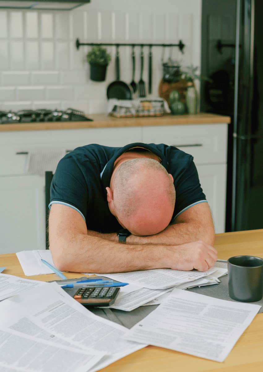boomer man stressed about his finances