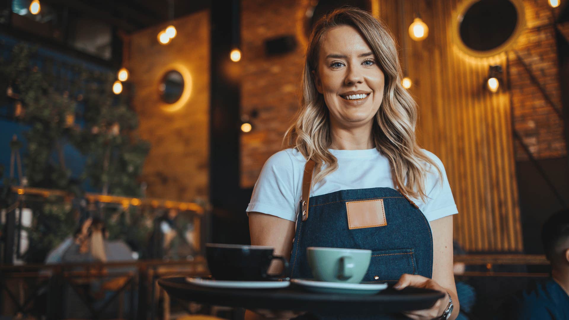 woman selling expensive coffee