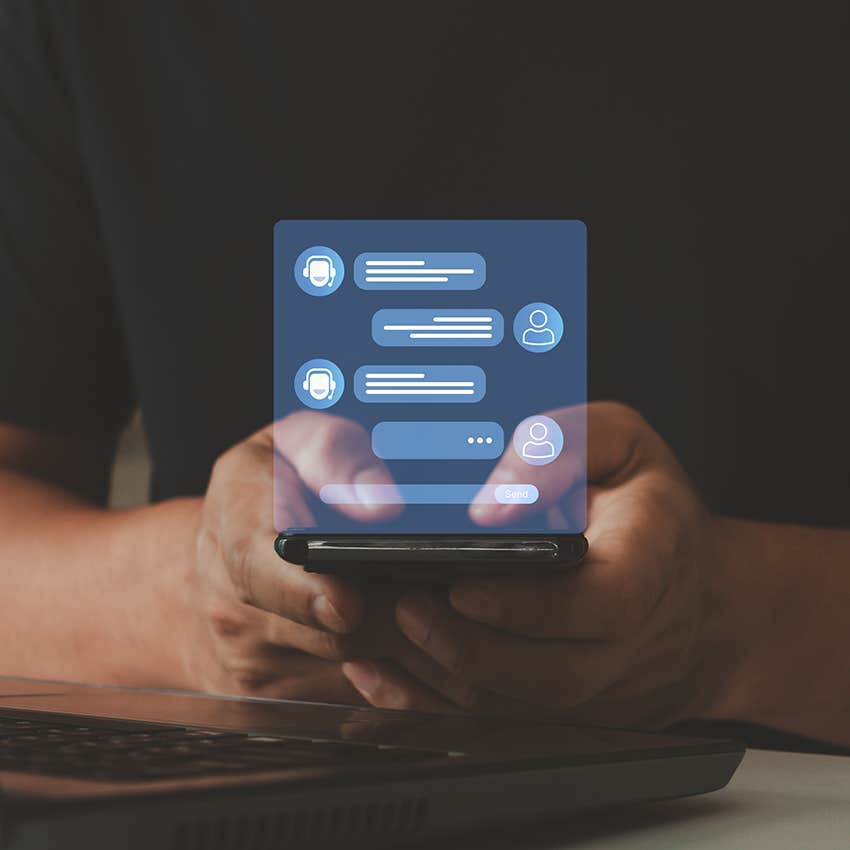 person using an ai chatbot