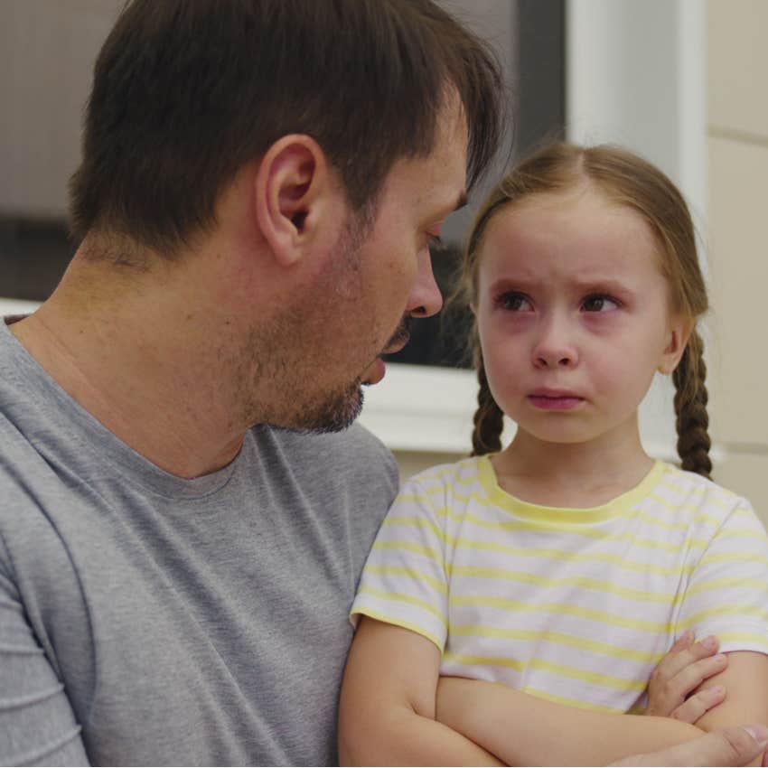 dad yelling at young daughter making her feel not good enough