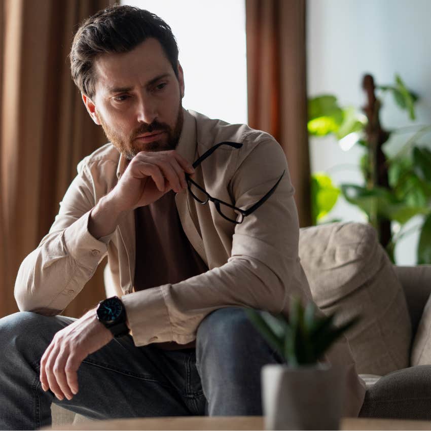 Thoughtful man reconsidering his opinion after gaining new information