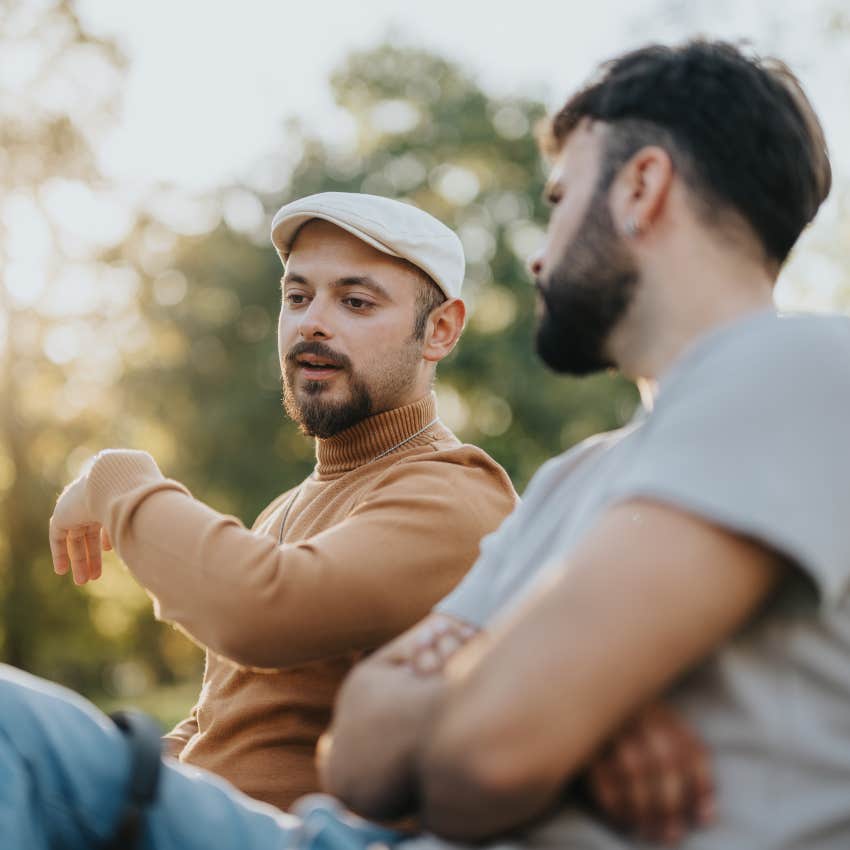 mentally and emotionally strong man telling friend i could be wrong