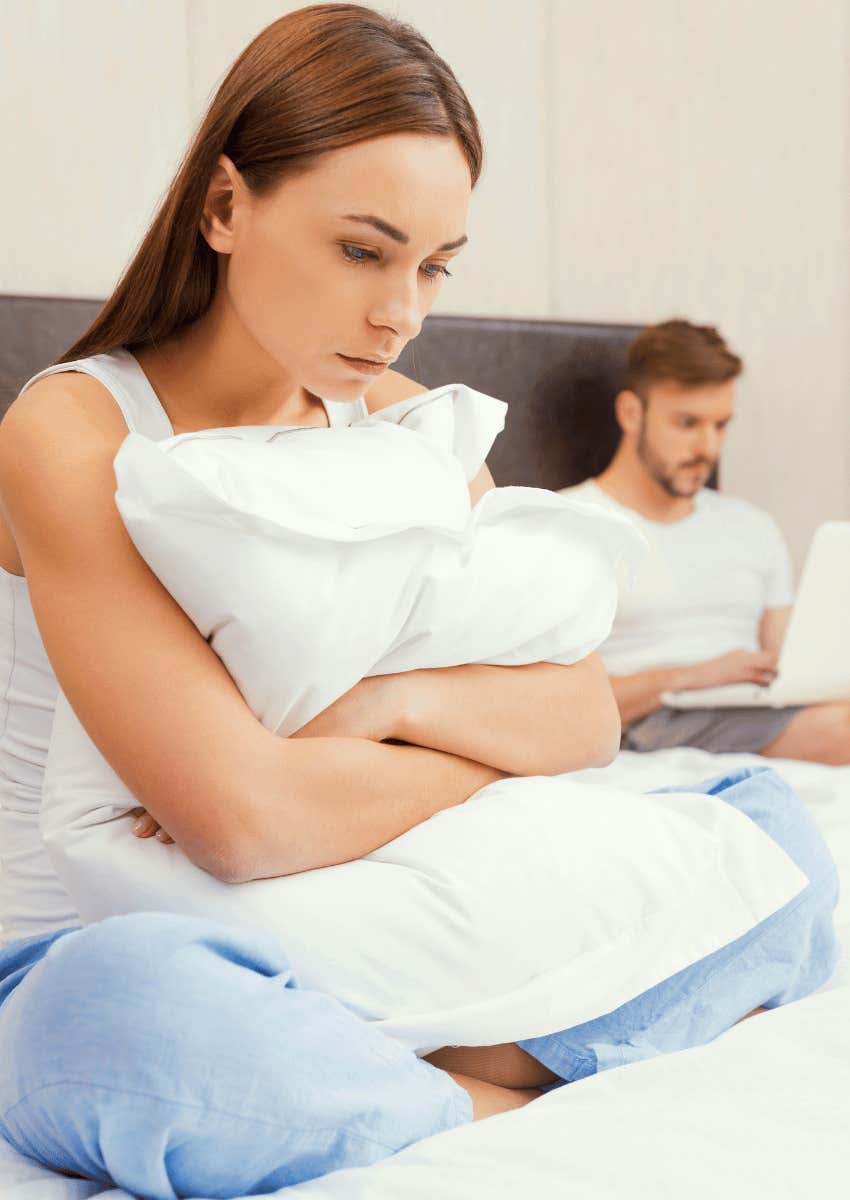 unhappy couple in a relationship that is not emotionally fulfilling