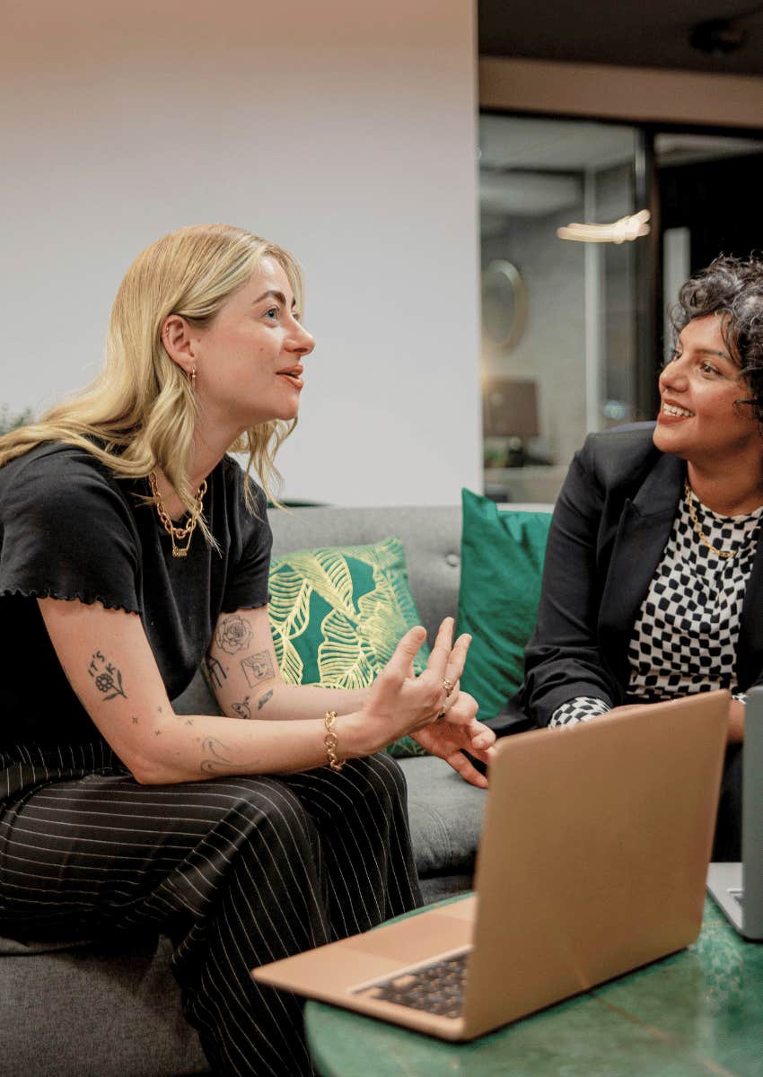 coworkers working together