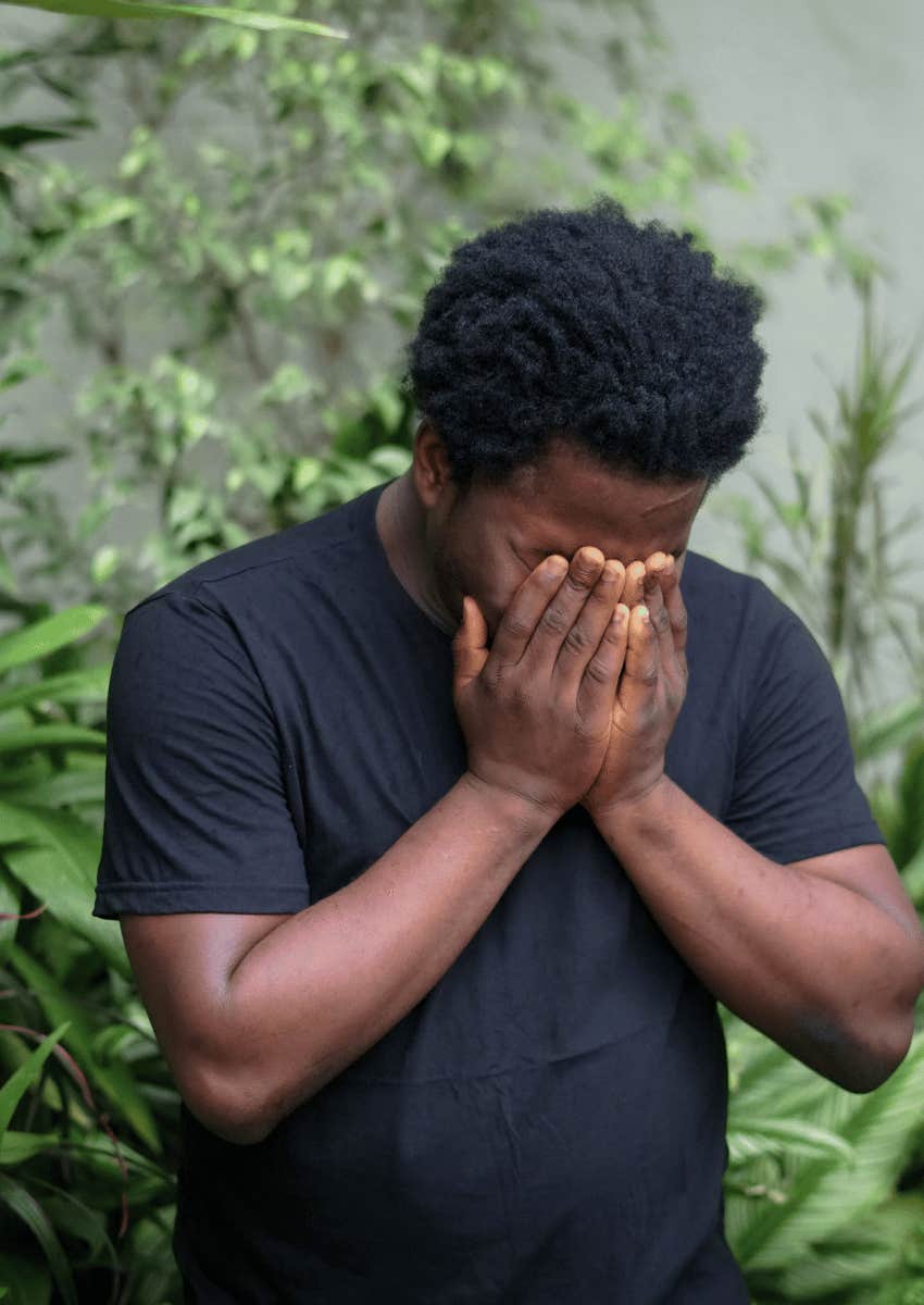 devastated man realizing that life is not fair