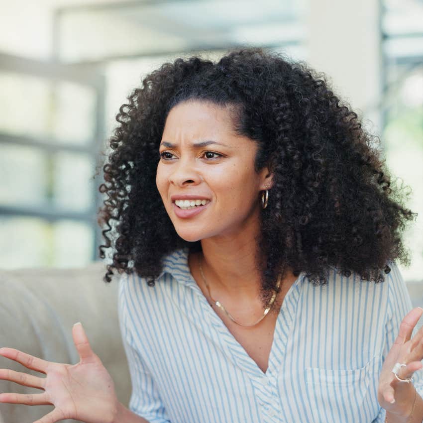 woman losing her temper