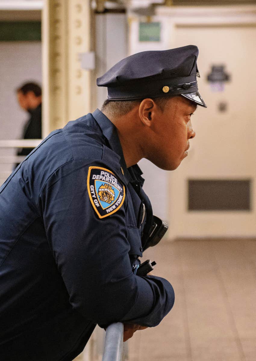 focused male police officer
