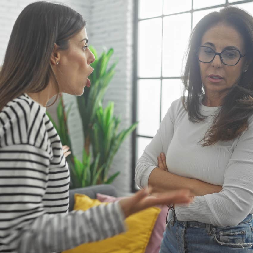 gen z woman arguing with mom about her boundaries
