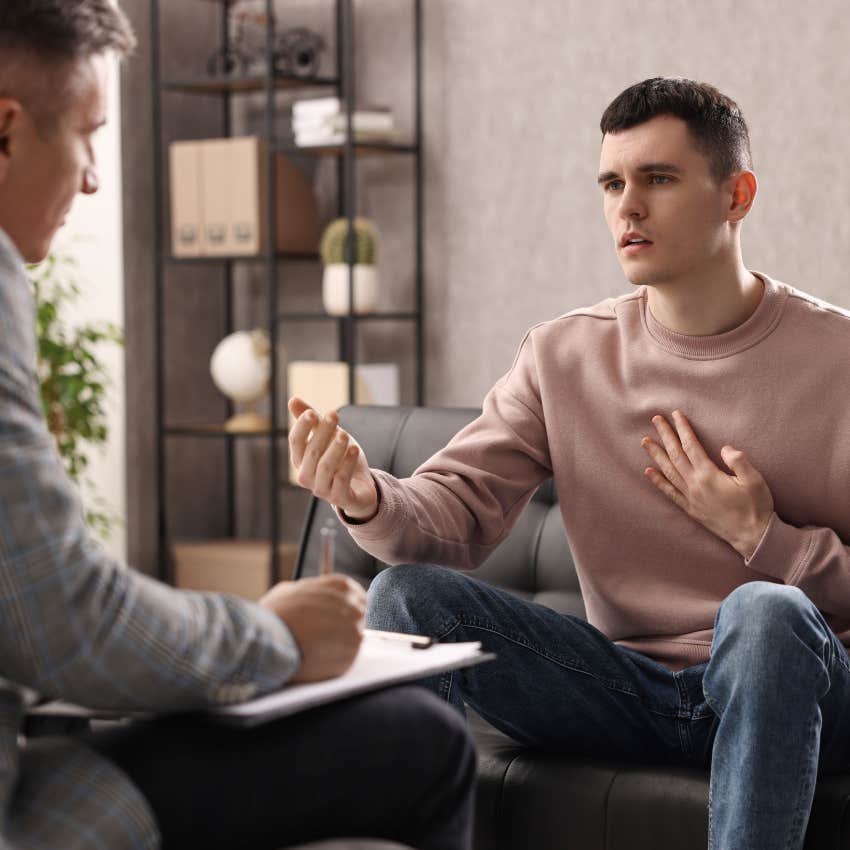 gen z man in therapy taking care of his mental health