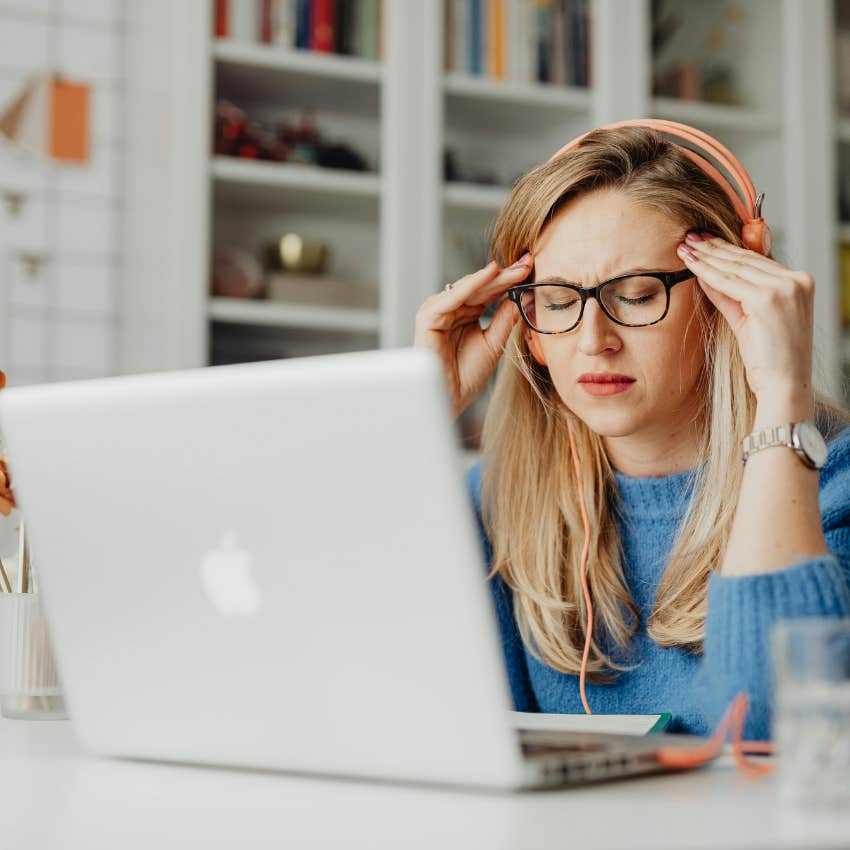 woman feeling the mental health consequences of working from home
