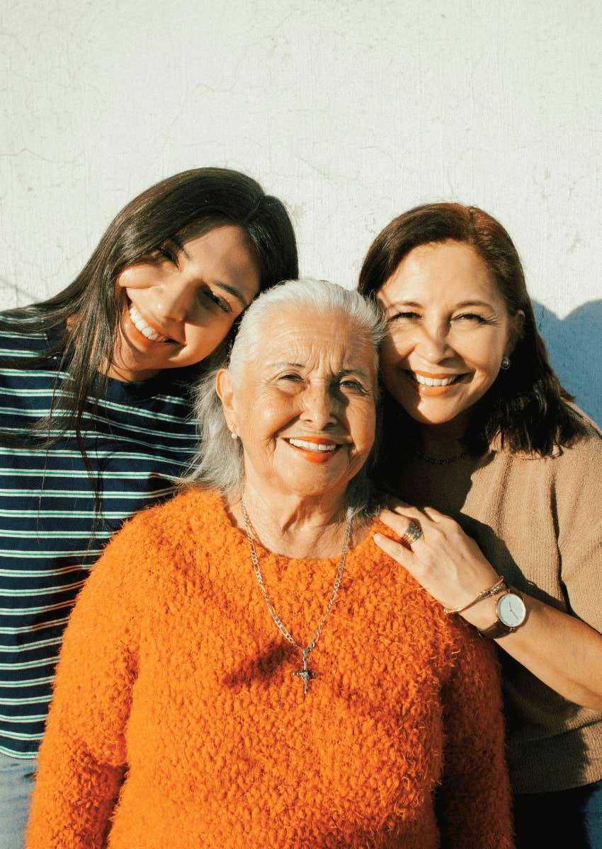 grandma posing with two younger women