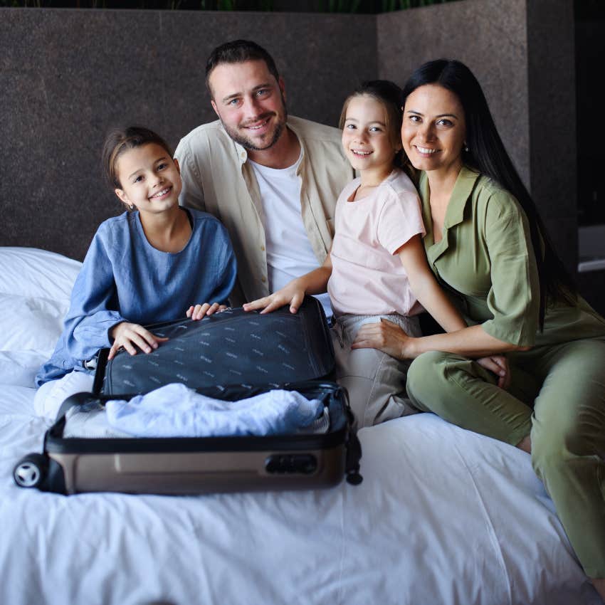 family in a hotel room going on regular vacations together