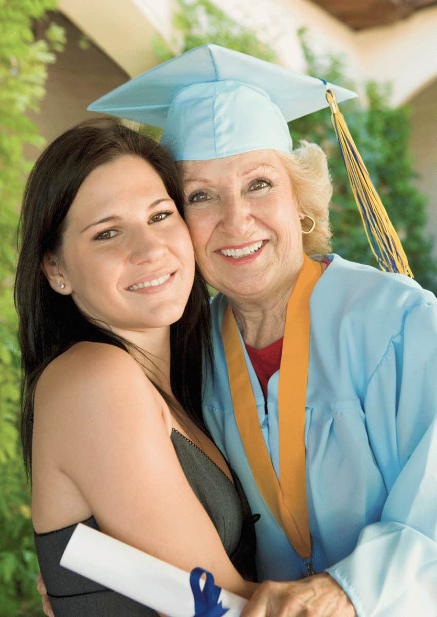 happy older woman graduate