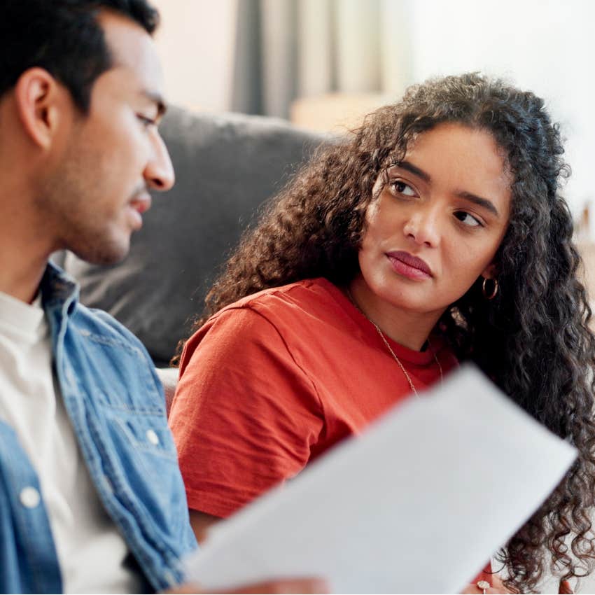 woman annoyed at husband telling her you're a good wife even when you don't clean