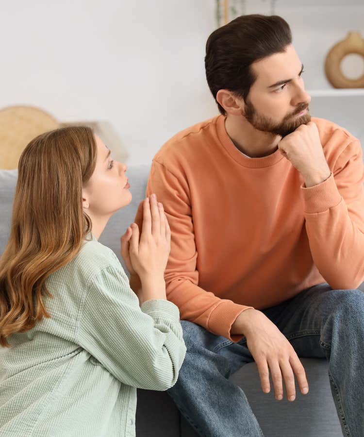 emotionally exhausted woman apologizing for everything