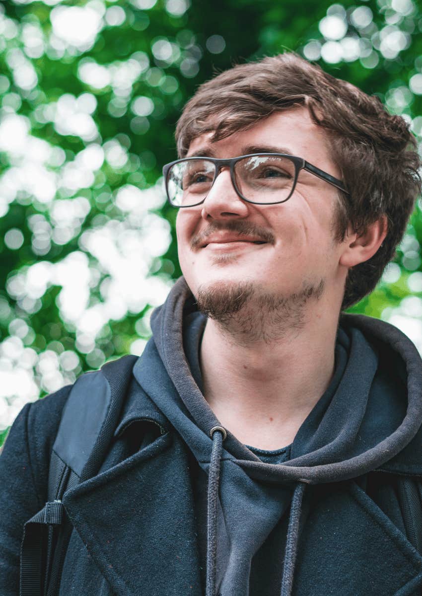 kind man smiling softly