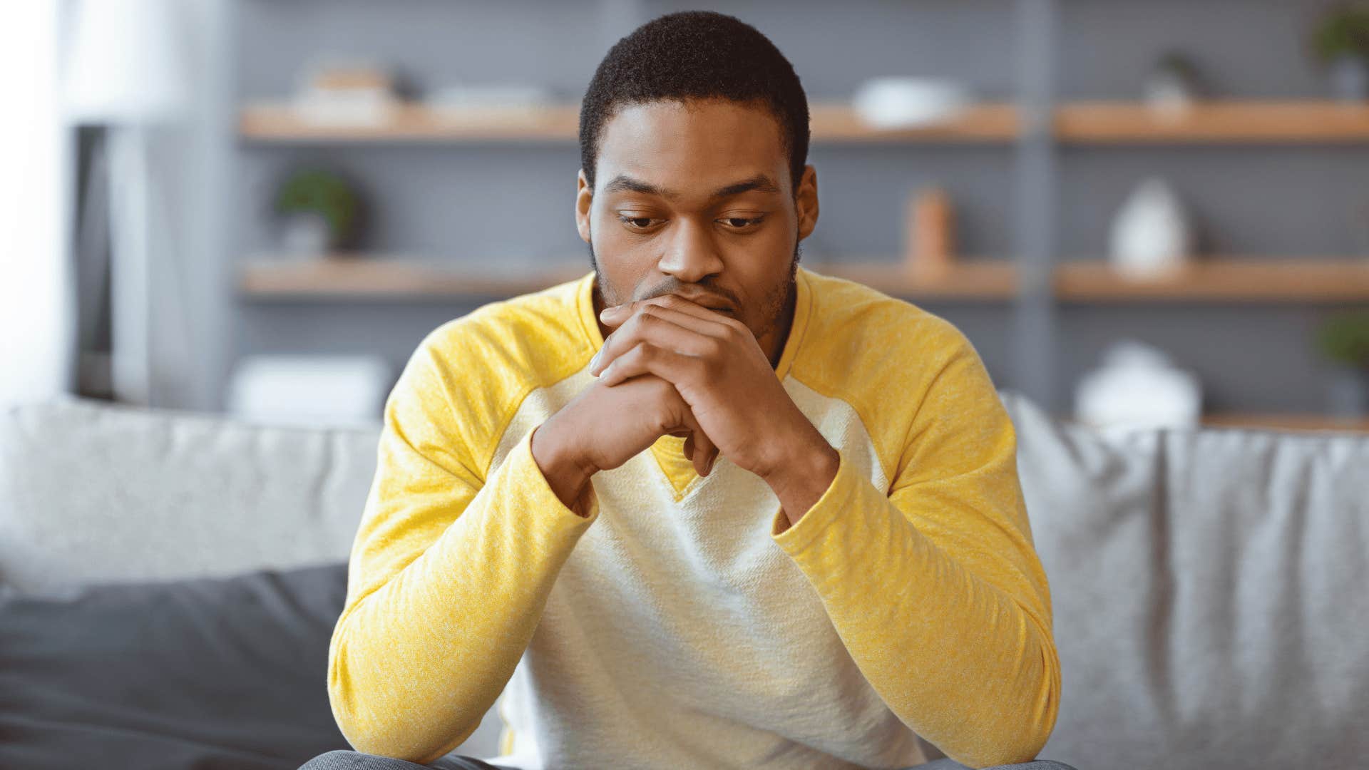 stressed and kind man realizing he can't please everyone