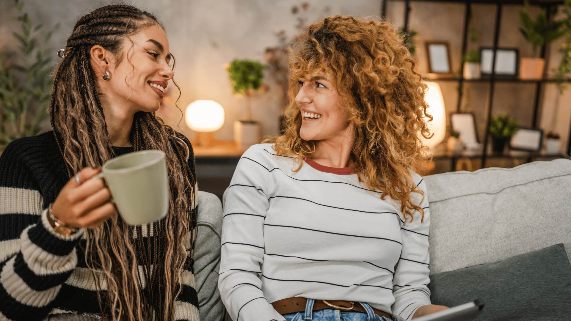 sarcastic and honest woman talking to friend joking saying you know i'm right