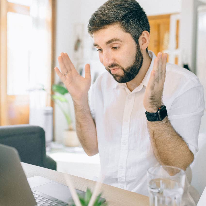 Discouraged man saying why bother because he is filled with silent rage and resentment