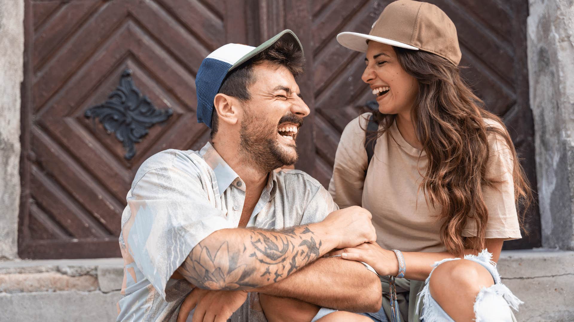 man using humor to distract his girlfriend