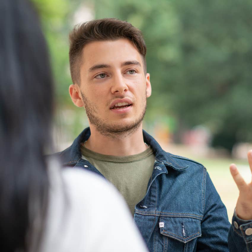 man explaining that it's ok to be selfish