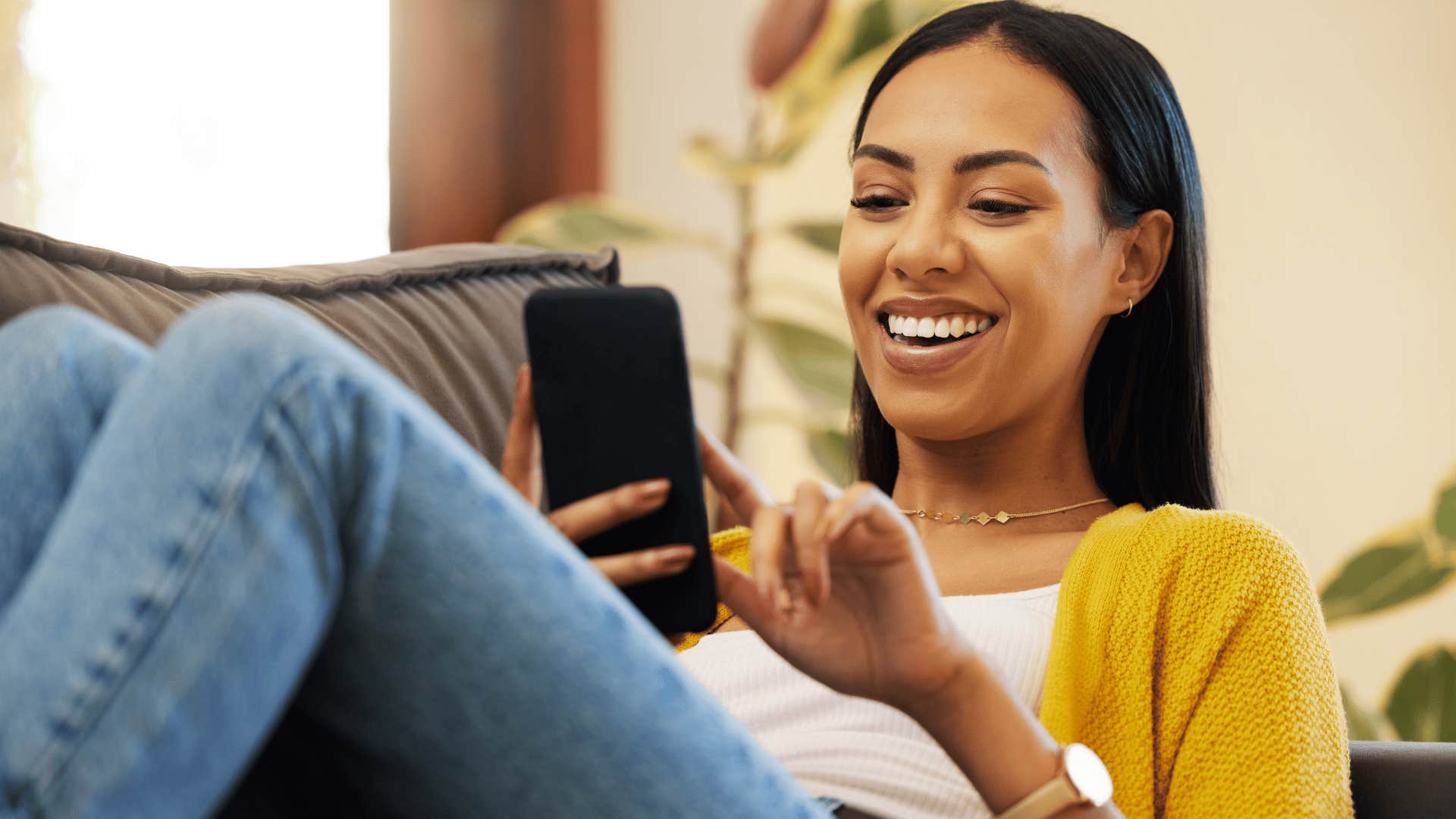 woman relaxing at home no longer making herself constantly available