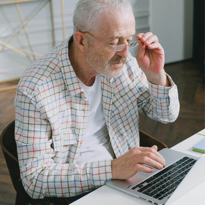elderly man continuing to work because he can't afford to retire