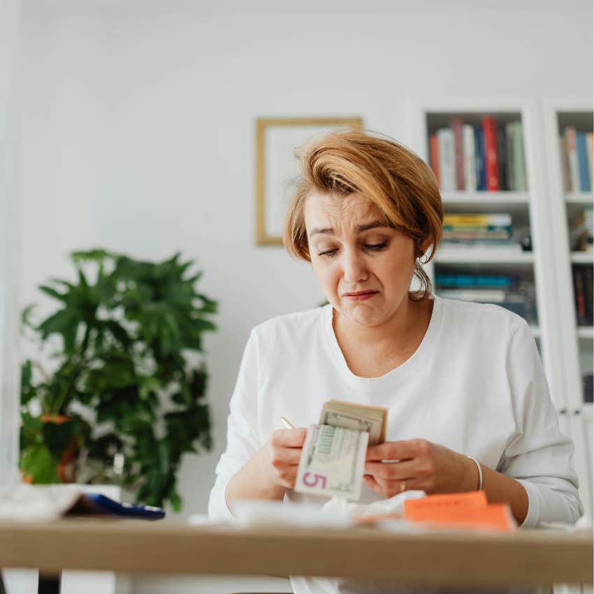 white-collar worker struggling with money