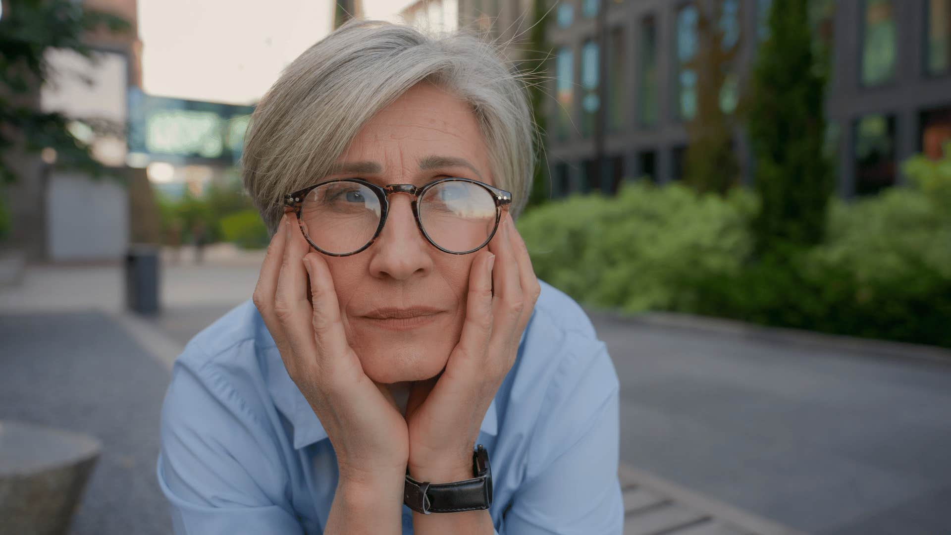 older narcissistic woman worrying about her accomplishments