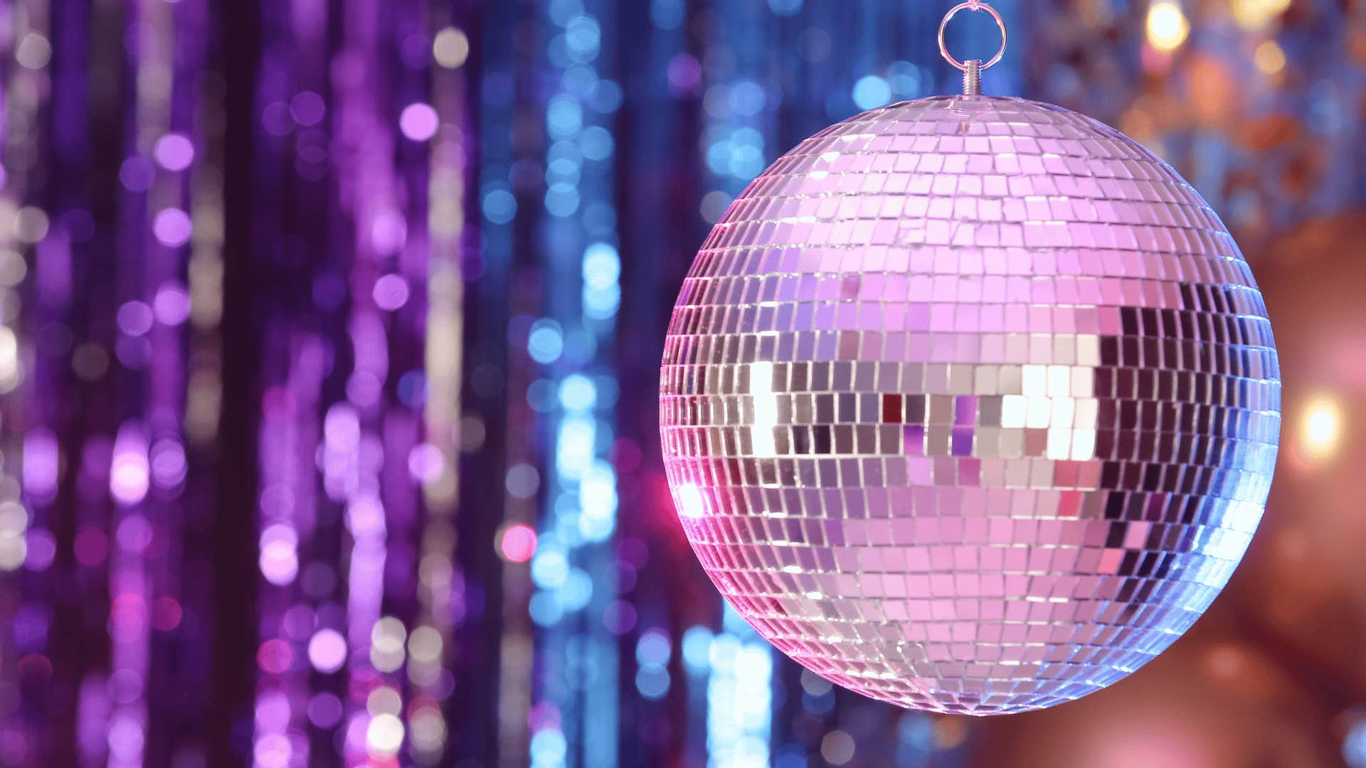 disco ball hanging on the ceiling for dancing