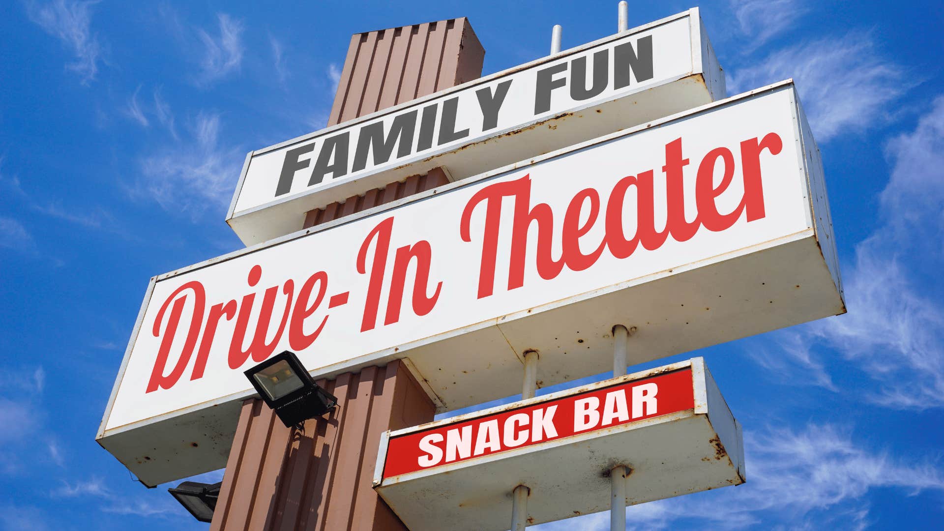 drive in movie theater sign
