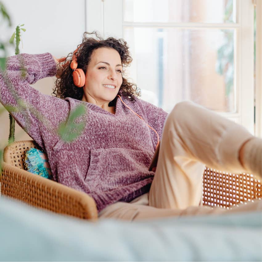 young woman relaxing enjoying her time away from work