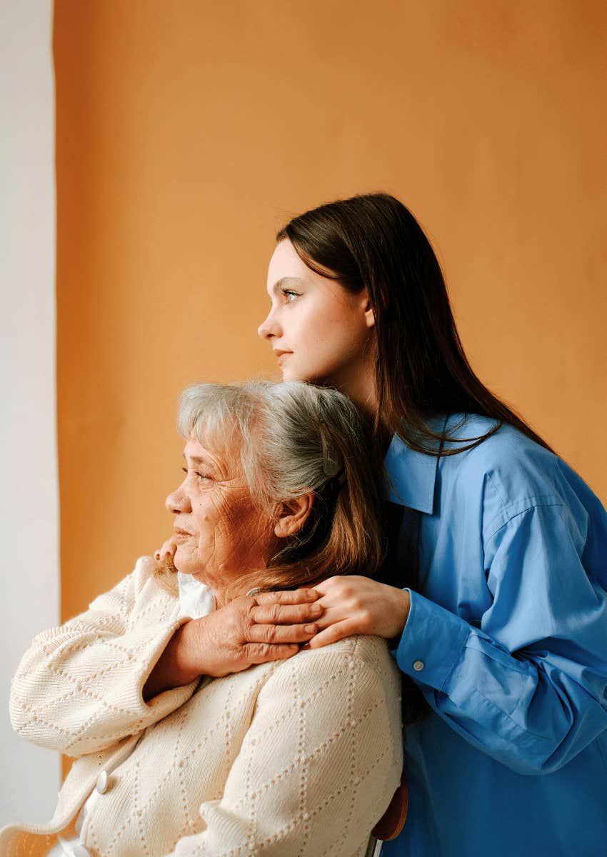 old woman with young woman