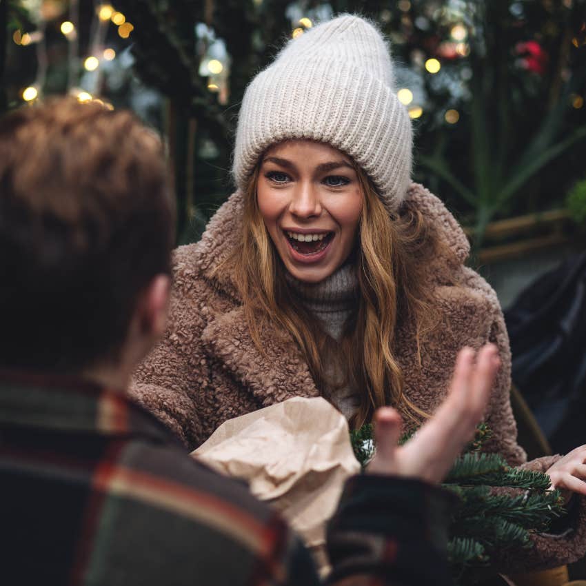 woman interested in conversation with a stranger