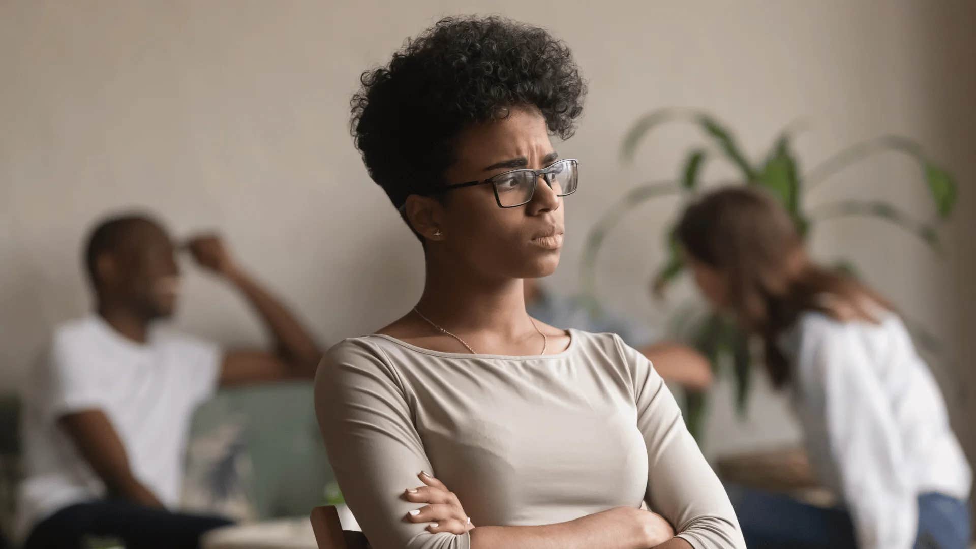woman who passive-aggressively doesn't connect with co-workers because she secretly hates her job