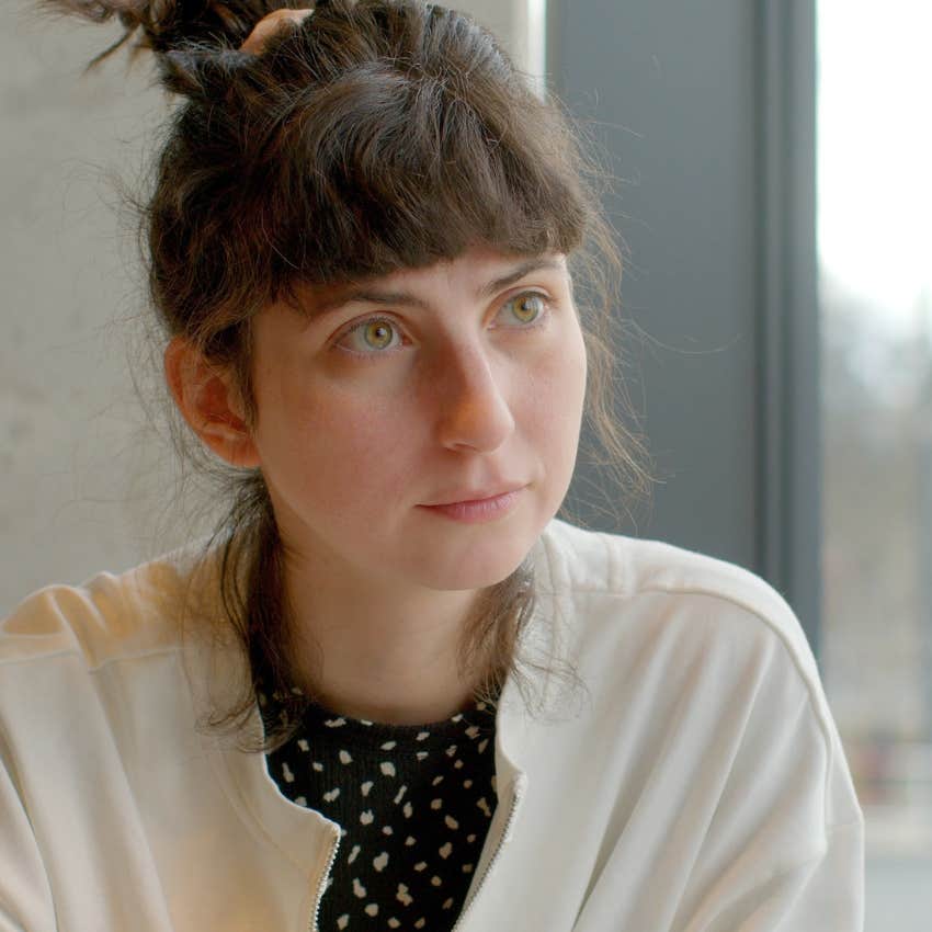 serious woman who is easy to control feeling responsible for others' needs