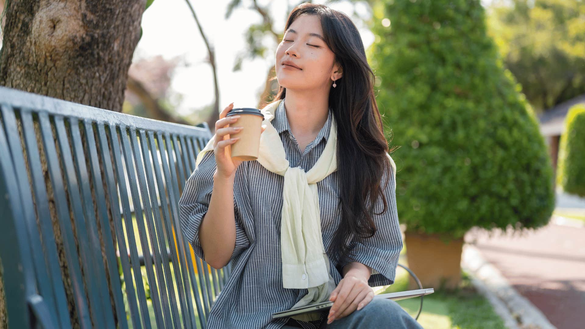 woman sipping coffee enjoying her predictable routine