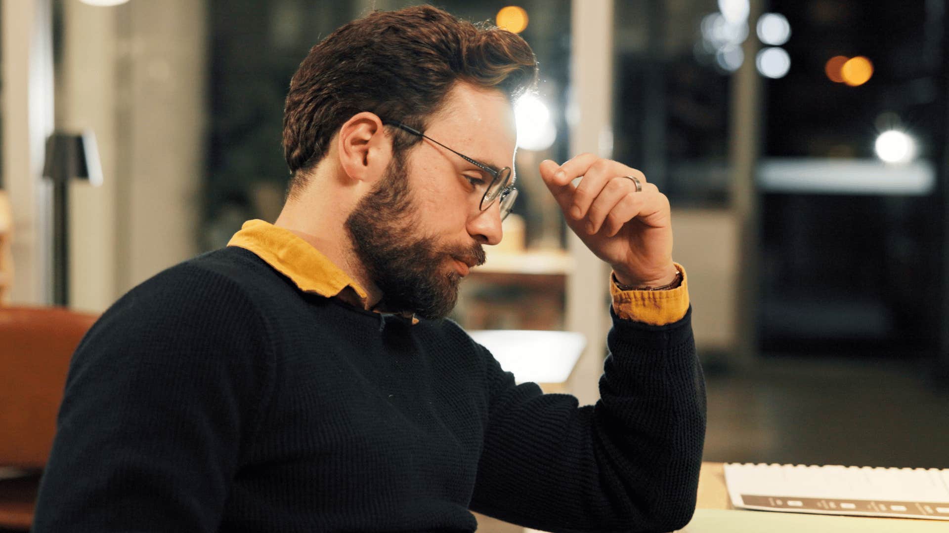 highly sensitive man looking bothered