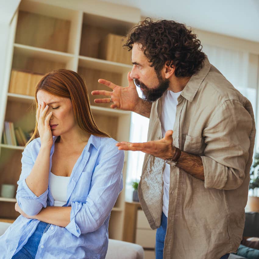 man acting like a victim yelling at wife you made me do this