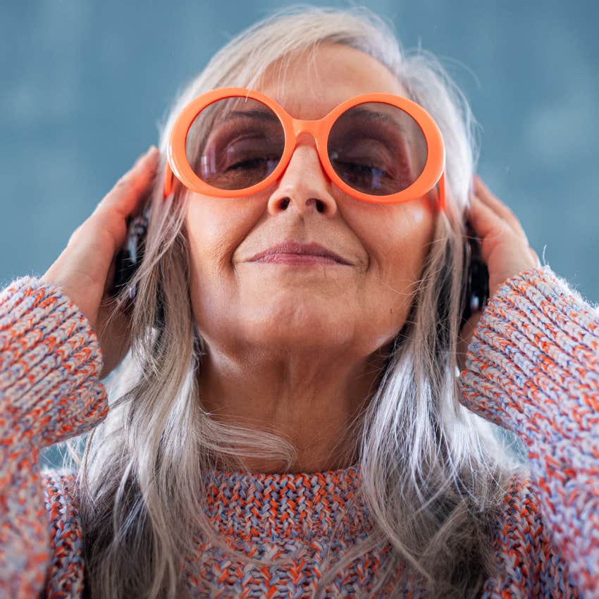 unique woman who crafts a signature style listening to music