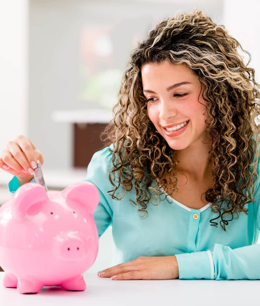woman who never panics about bills because she has the old-fashioned frugal habit of living below her means