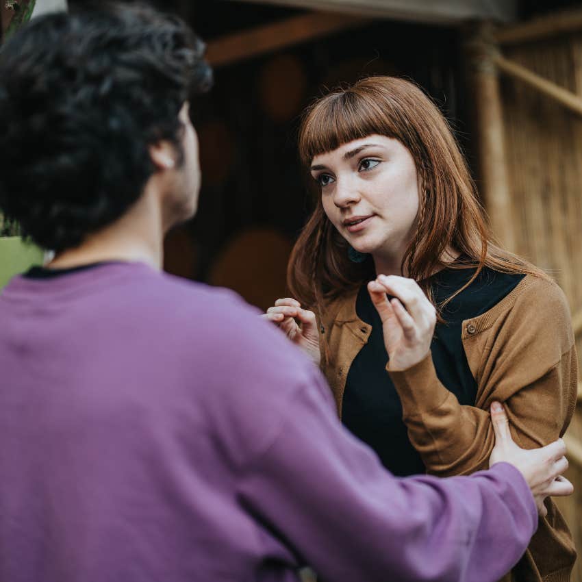 woman who values herself setting boundaries with man