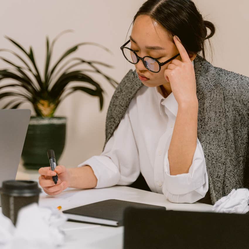woman working hard without overdoing it