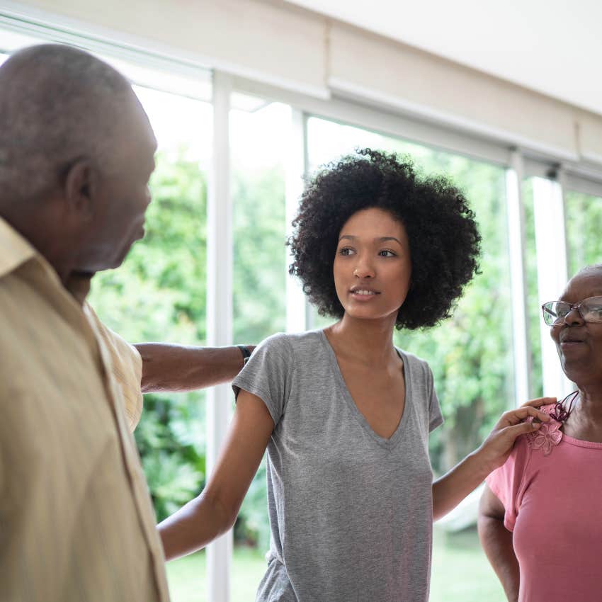 parents teaching their daughter that actions speak louder than words
