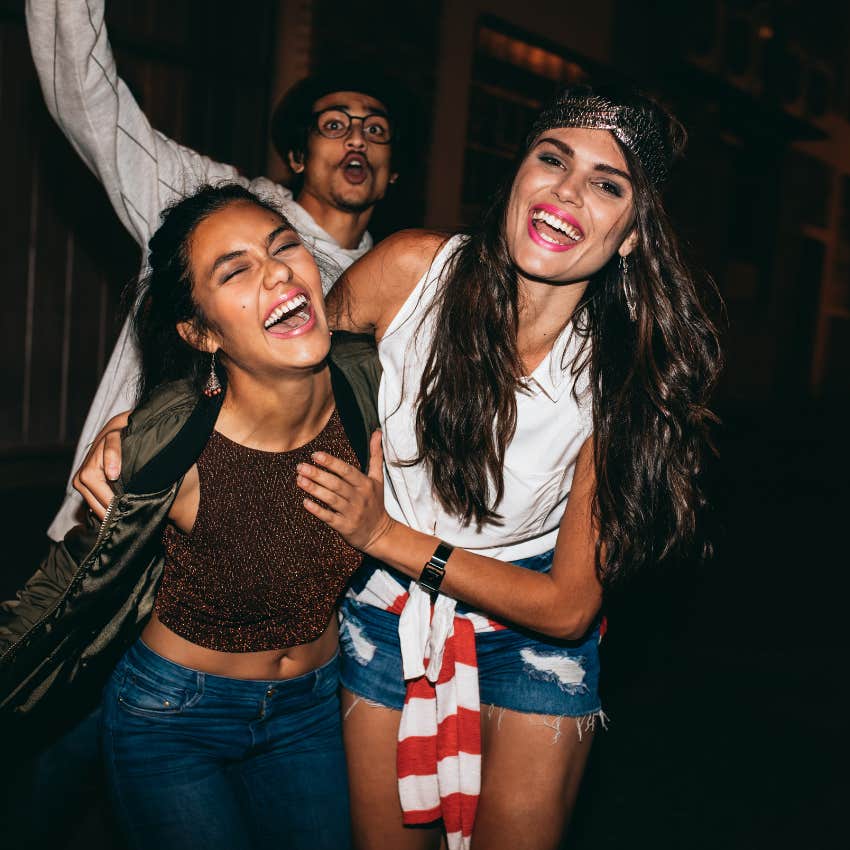 group of friends having a good time together
